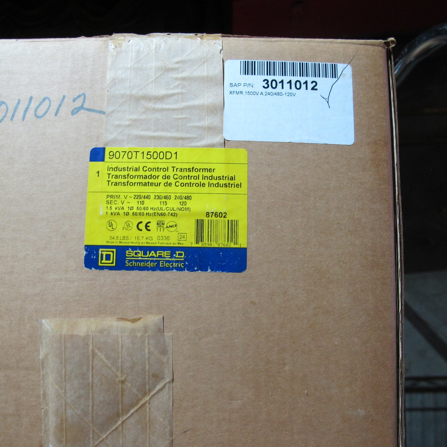 Square D 9070T1500D1 Industrial Control Transformer