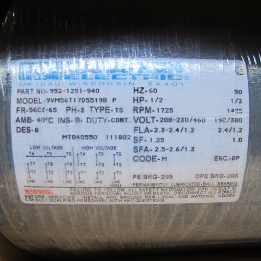 Aurora Pumps 952-1291-940 1/2HP, 460V/3PH, 1750RPM MOTOR