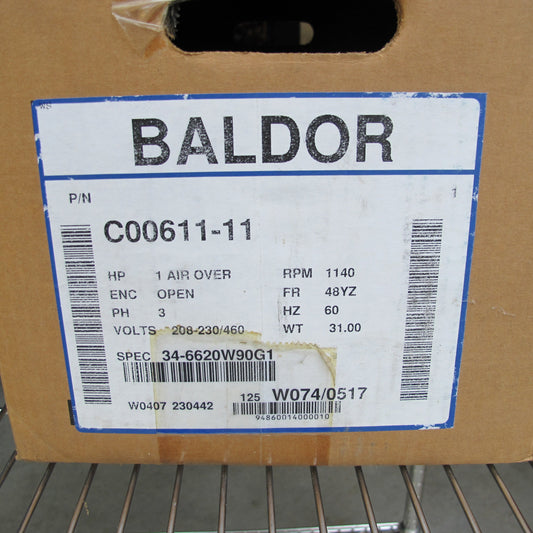 Baldor C00611-11 AC Motor HP 1 Air Over 1140rpm C0061111