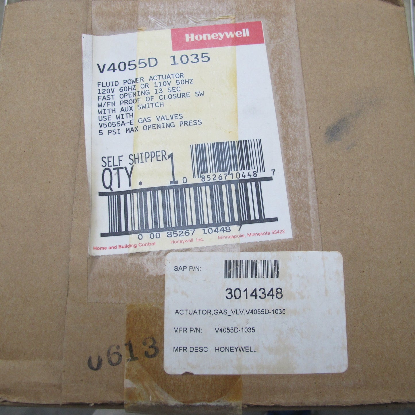 Honeywell V4055D1035 ON-OFF actuator