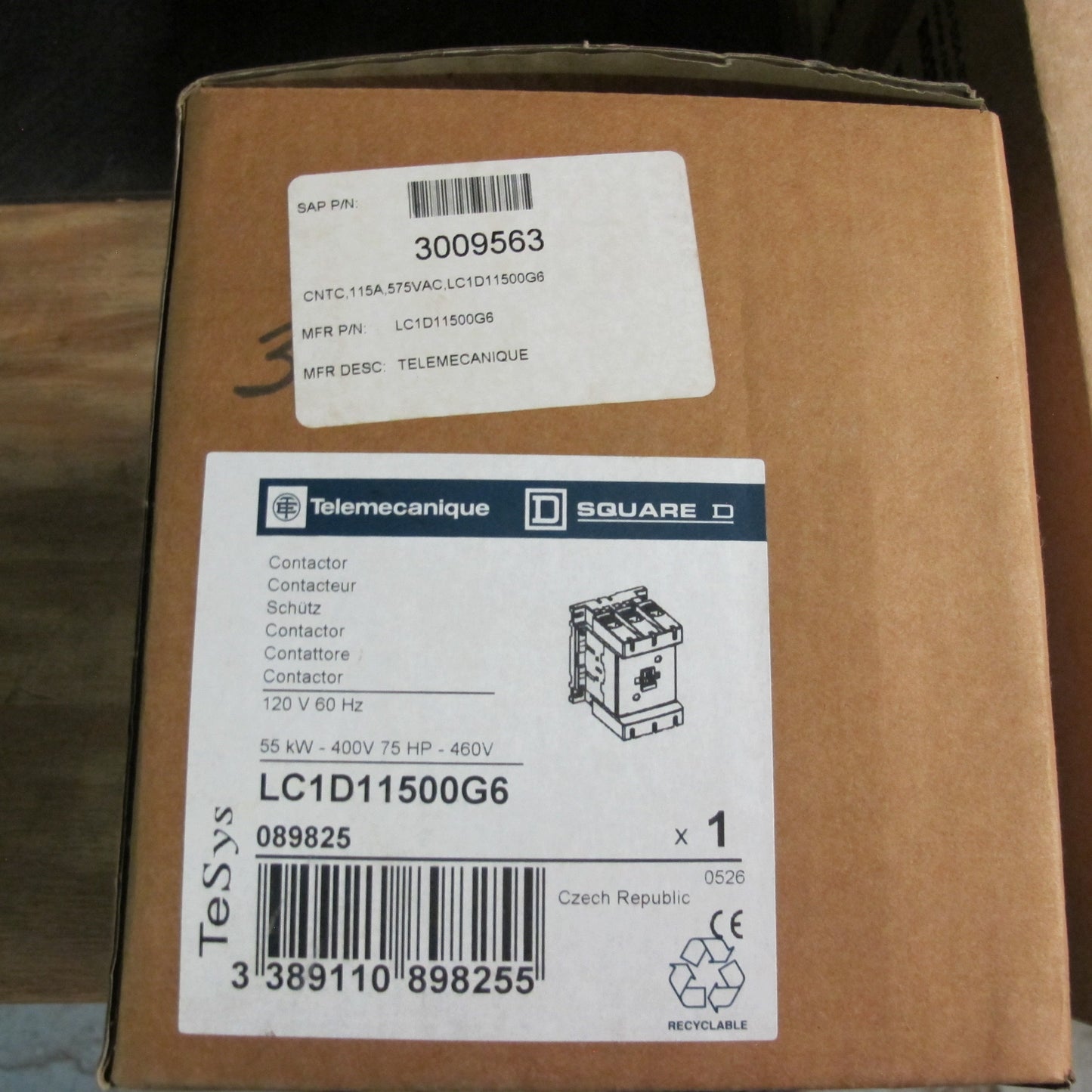 LC1D115G6 - IEC contactor, TeSys, SQUARE D