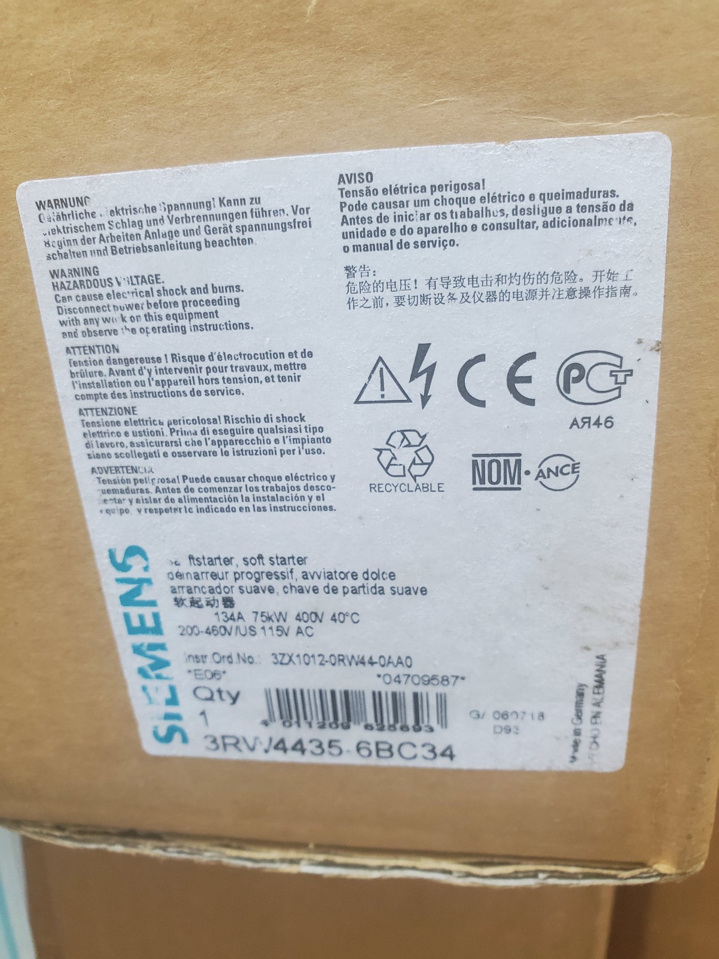 Siemens 3RW4435-6BC34 SIRIUS Soft Starter