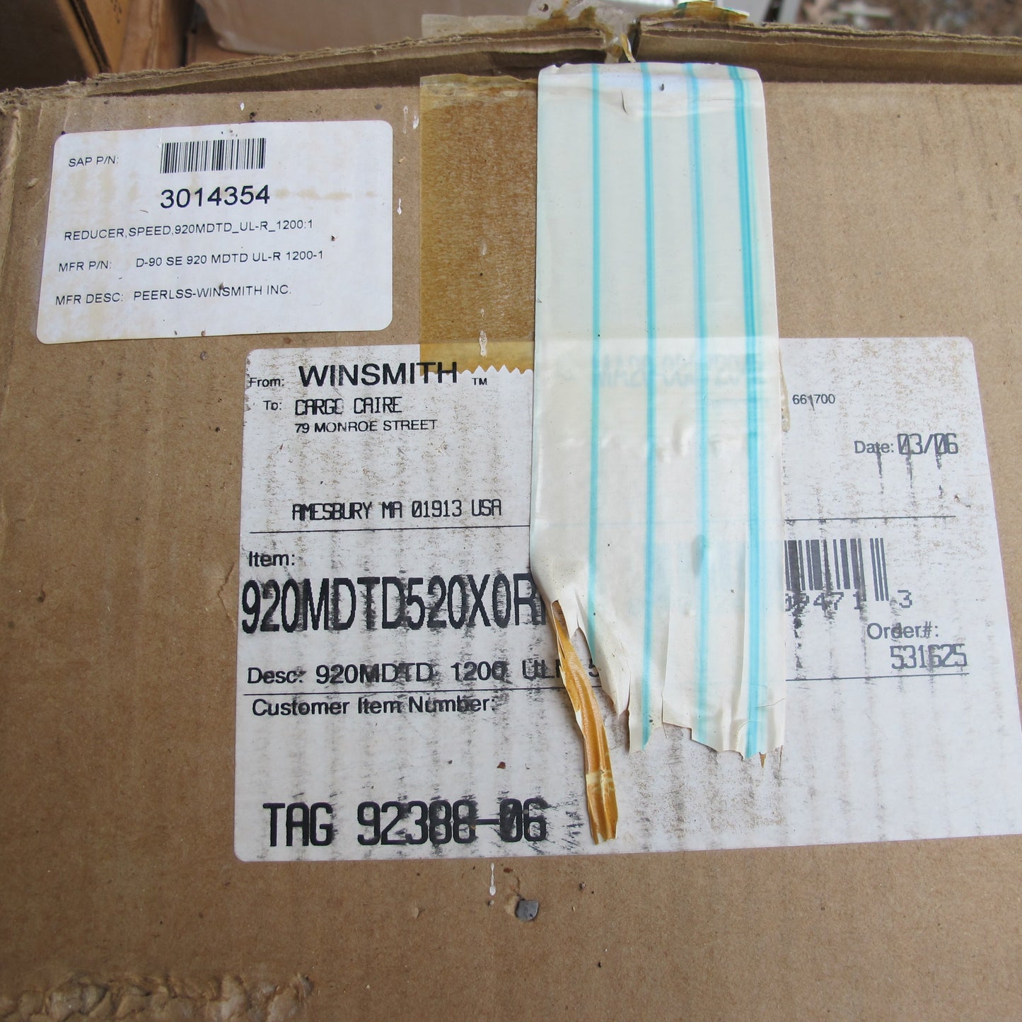 Winsmith 9200MDTD Speed Reducer